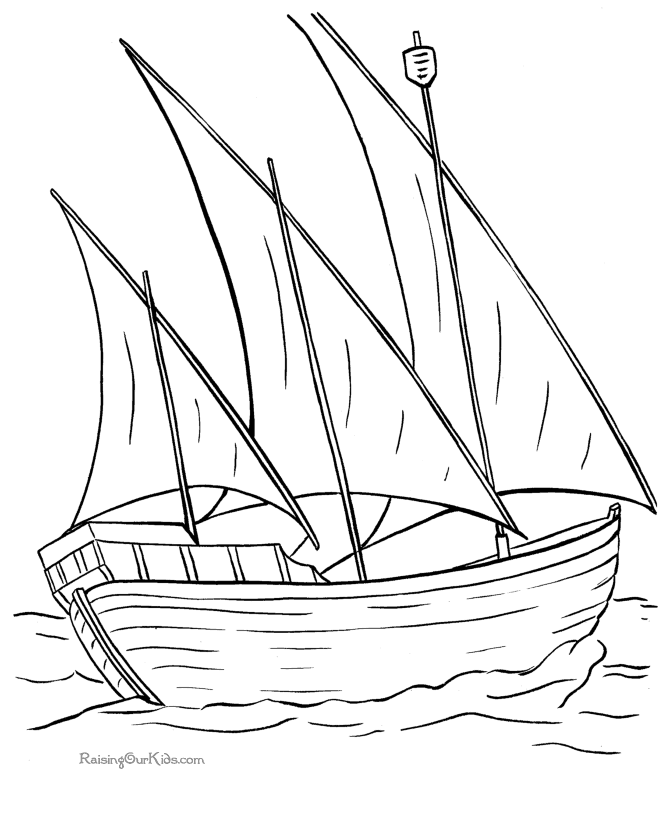 Image #18032 - Coloriage bateau gratuit