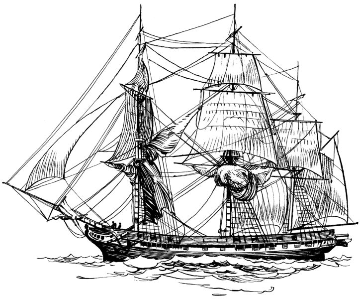 Dessin #15870 - Image de bateau de guerre a imprimer et colorier