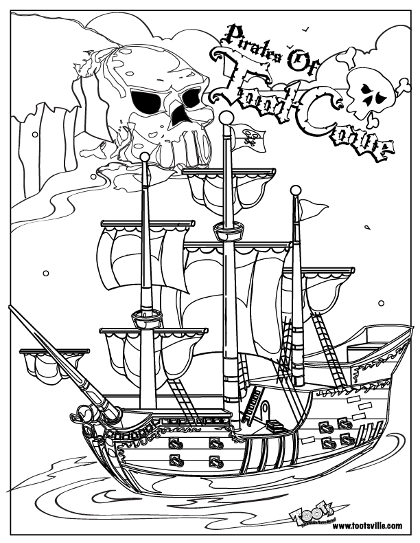 Dessin #15876 - coloriage gratuit de bateau pirate a imprimer