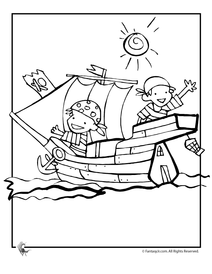 Dessin #15877 - Activité de coloriage bateau pirate gratuit a imprimer et colorier