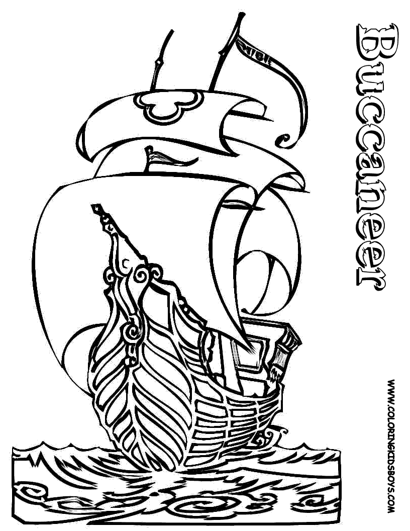 Dessin #15879 - dessin gratuit de bateau pirate a colorier