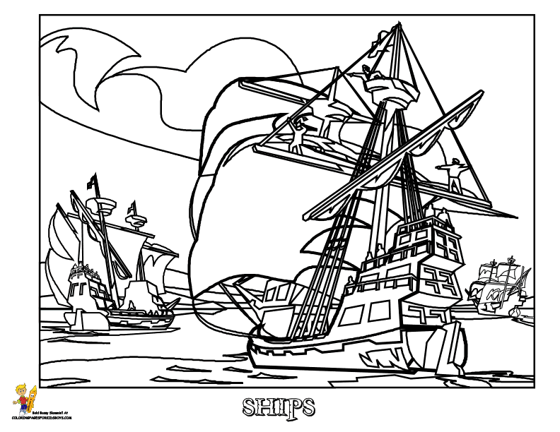 Dessin #15881 - Dessin gratuit de bateau pirate a colorier