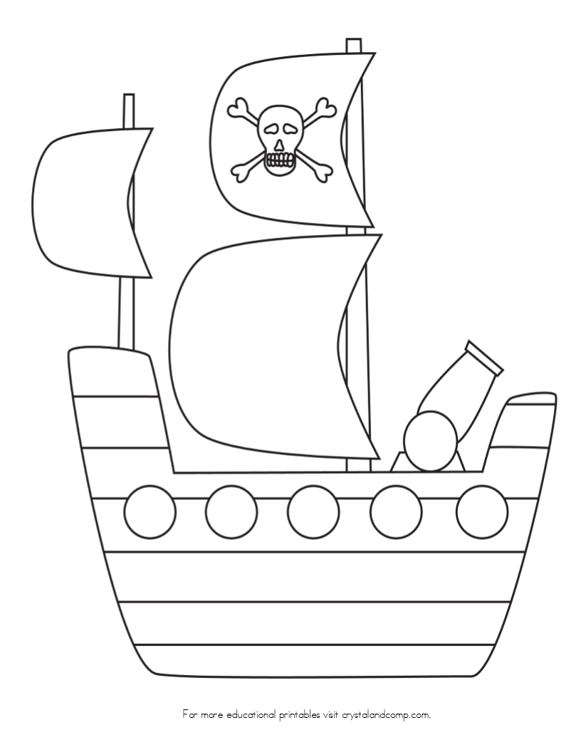 Dessin #15882 - coloriage bateau pirate à imprimer