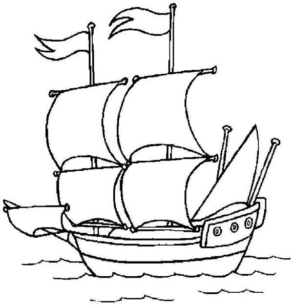Dessin #15886 - dessin de bateau pirate à colorier et imprimer