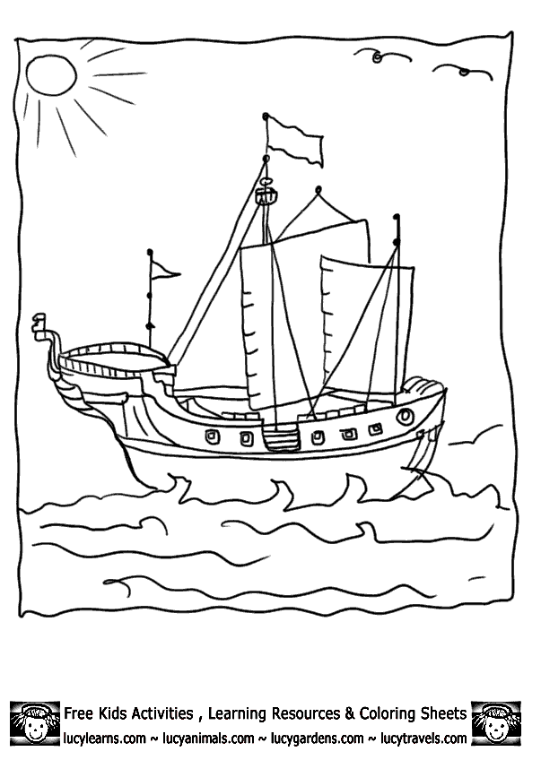 Dessin #15887 - Coloriage bateau pirate à imprimer