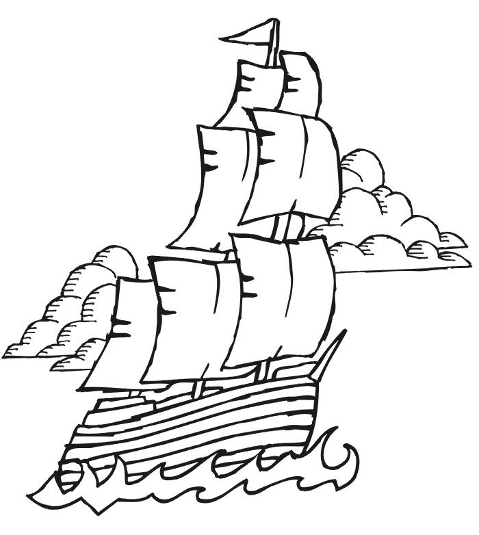 Dessin #15889 - Coloriage bateau pirate gratuit