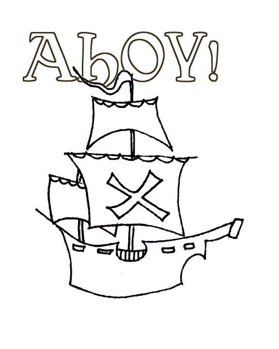 Dessin #15890 - dessin gratuit bateau pirate à imprimer