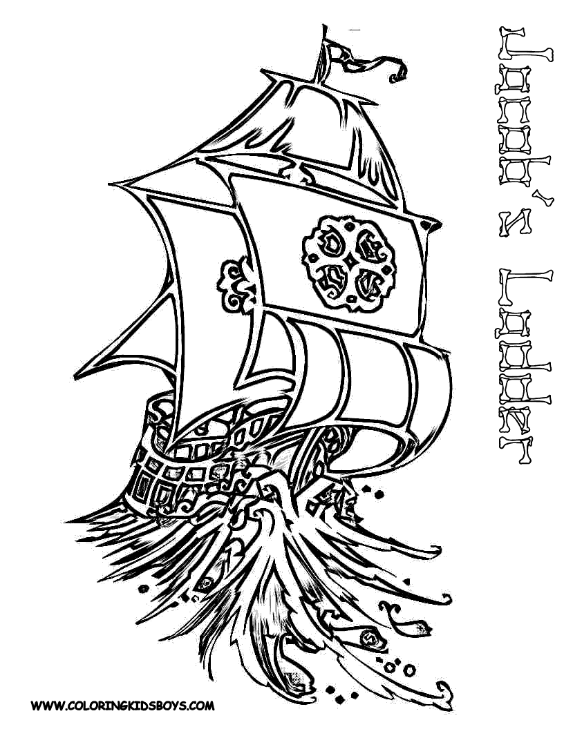 Dessin #15891 - Dessin gratuit de bateau pirate a imprimer