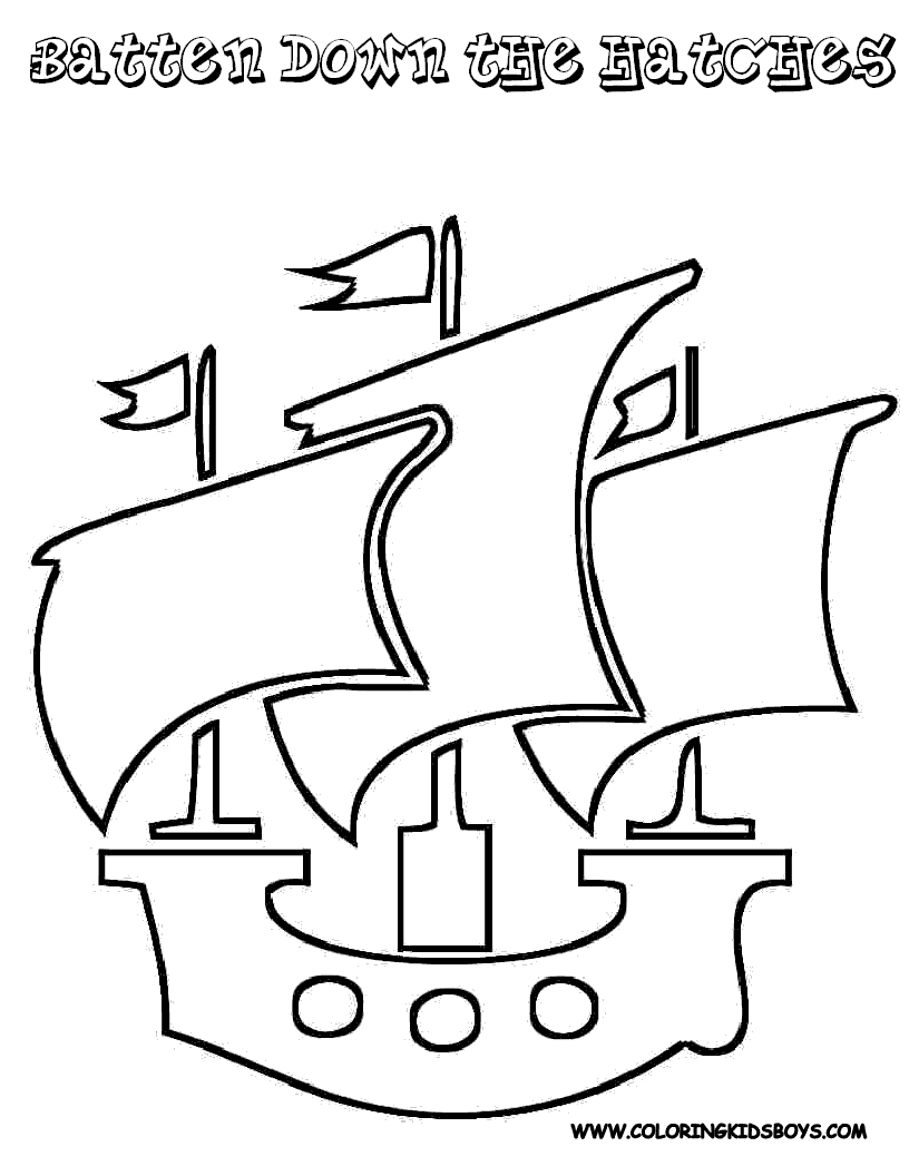 Dessin #15893 - Dessin de bateau pirate a colorier