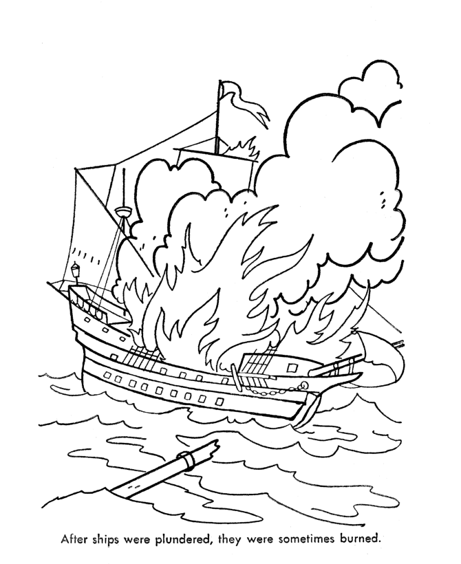 Dessin #15895 - Une belle image de bateau pirate à imprimer gratuitement
