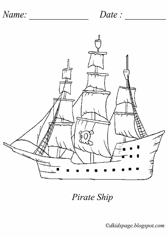 Dessin #15899 - coloriage de bateau pirate gratuit a imprimer et colorier