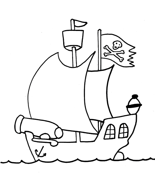Dessin #15902 - Coloriage bateau pirate à imprimer et colorier
