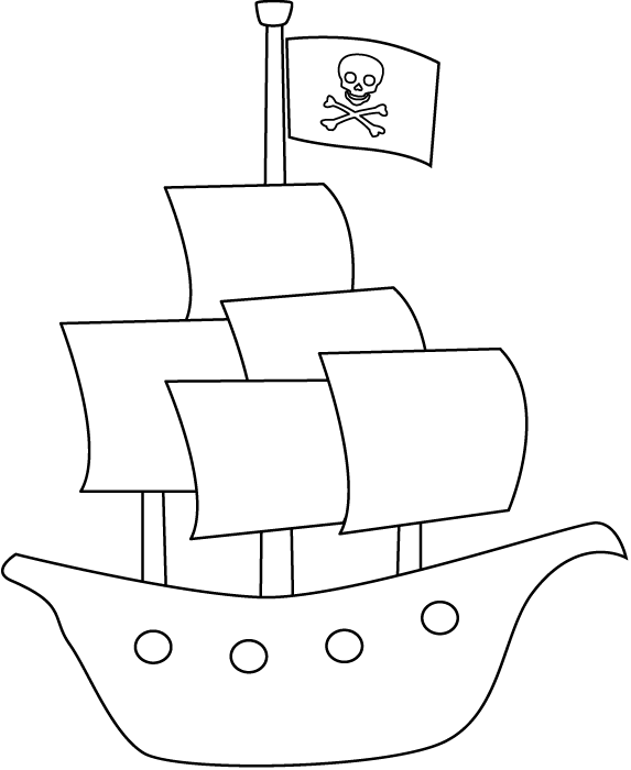 Dessin #15903 - dessin de bateau pirate à colorier
