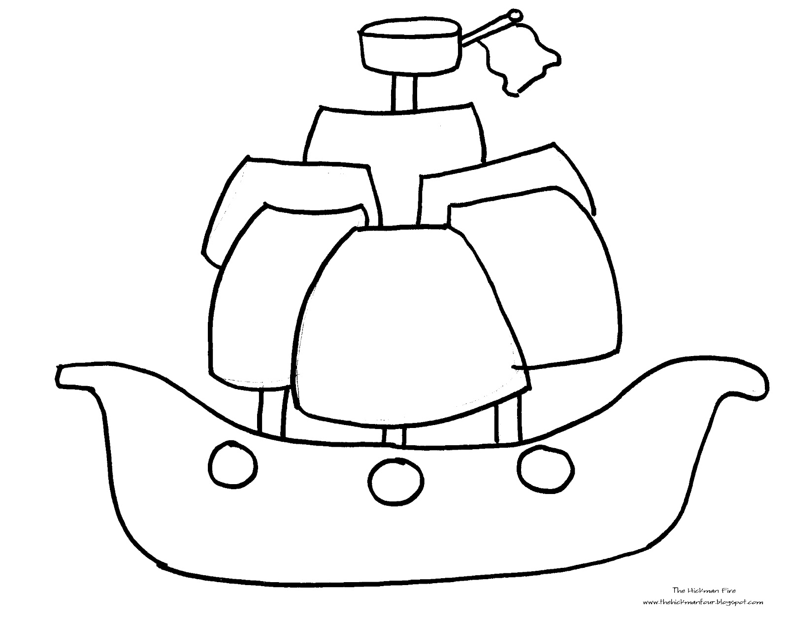 Dessin #15904 - dessin de bateau pirate gratuit a imprimer et colorier