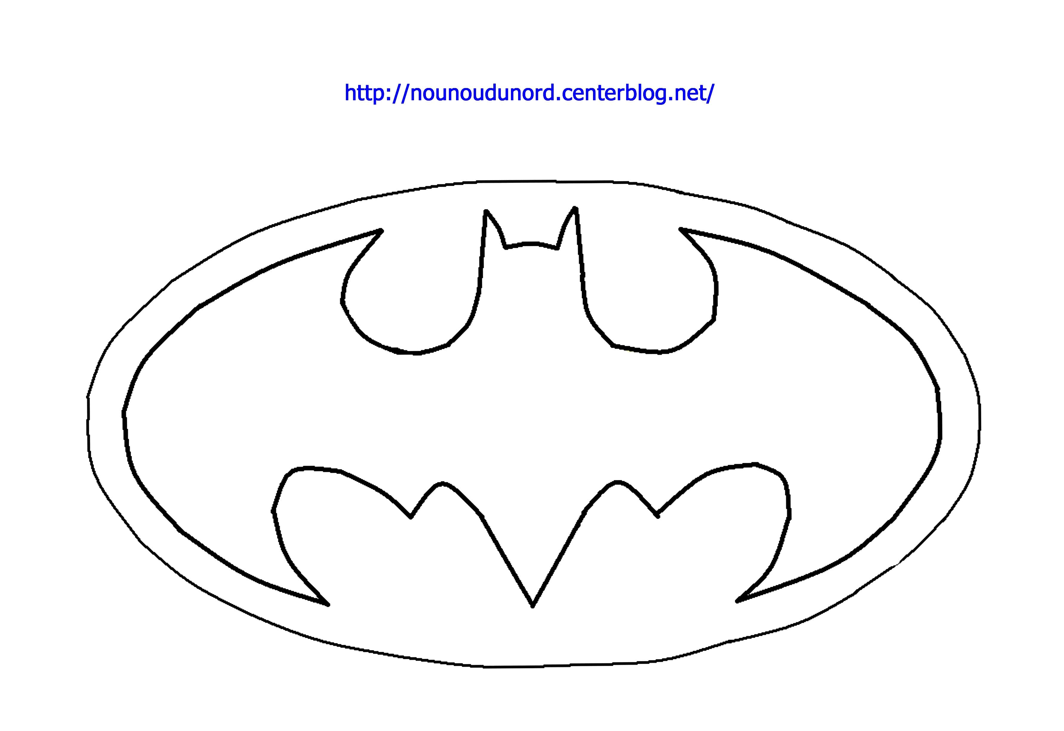coloriage logo batman dessiné 