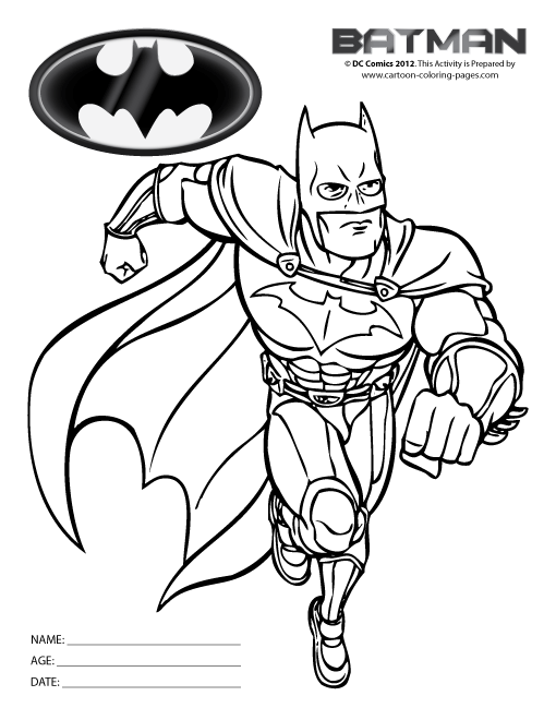 batman colouring in pages (black & white)