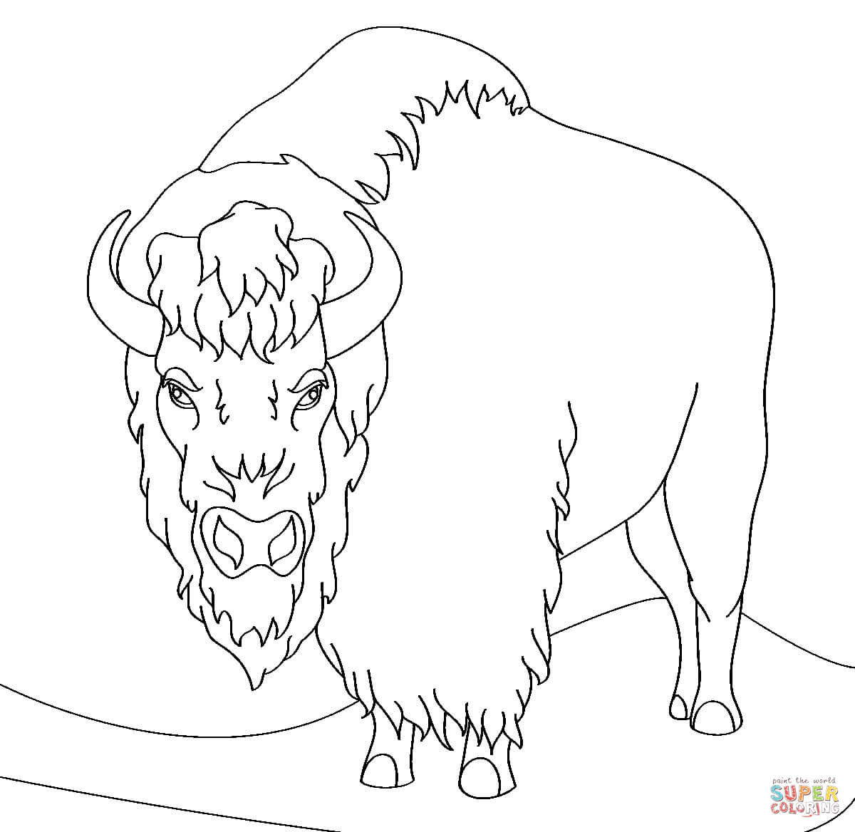 Dessin #12461 - dessin de bison gratuit a imprimer et colorier