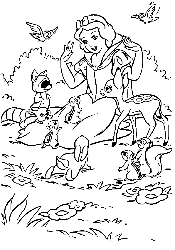 Dessin #11196 - dessin de blanche neige gratuit à imprimer et colorier