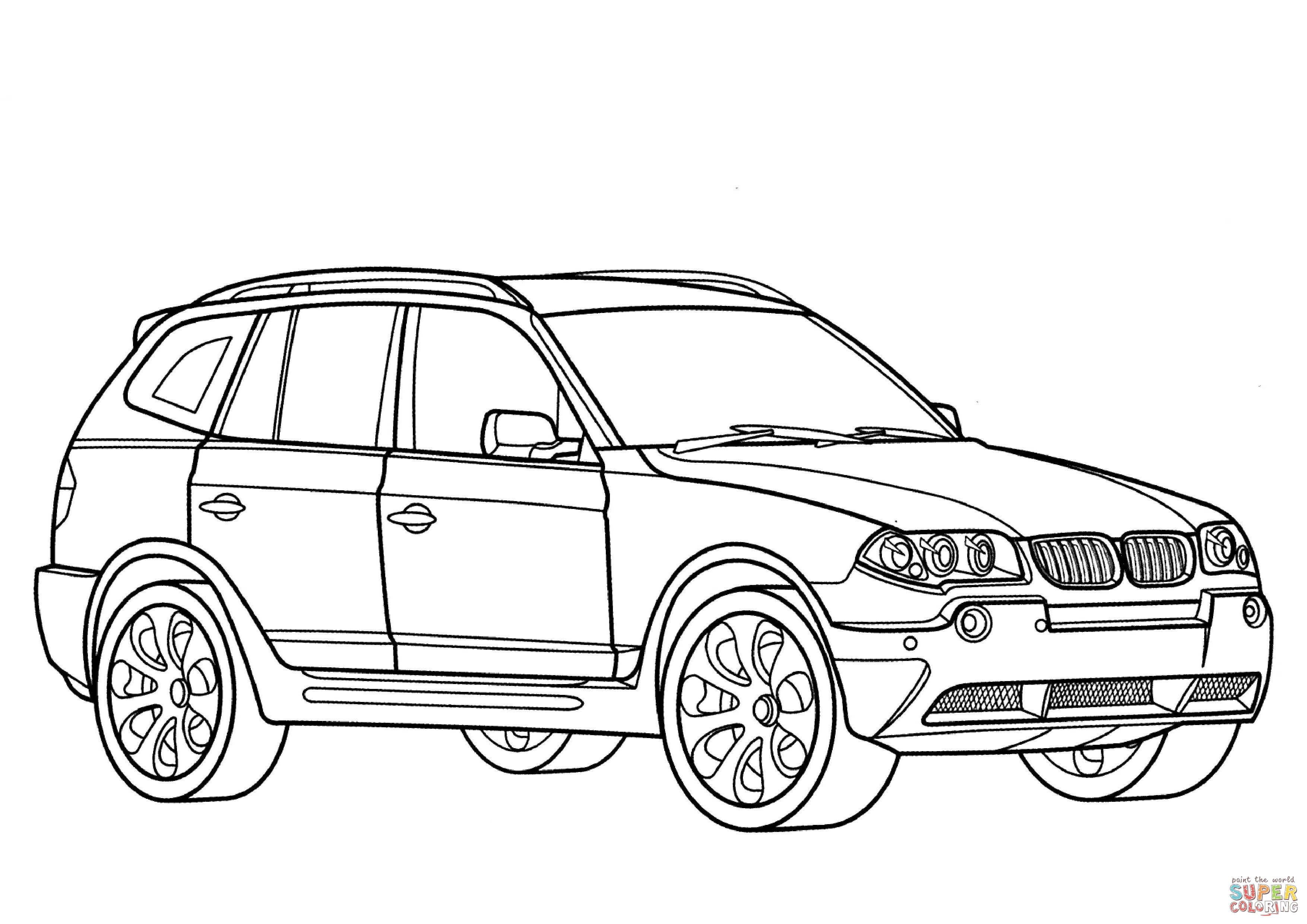Dessin un beau dessin de BMW a colorier niveau débutant