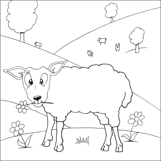 Coloriage brebis gratuit à imprimer et colorier - #12535  Dessin #12535 - Jolie image de brebis à imprimer et colorier