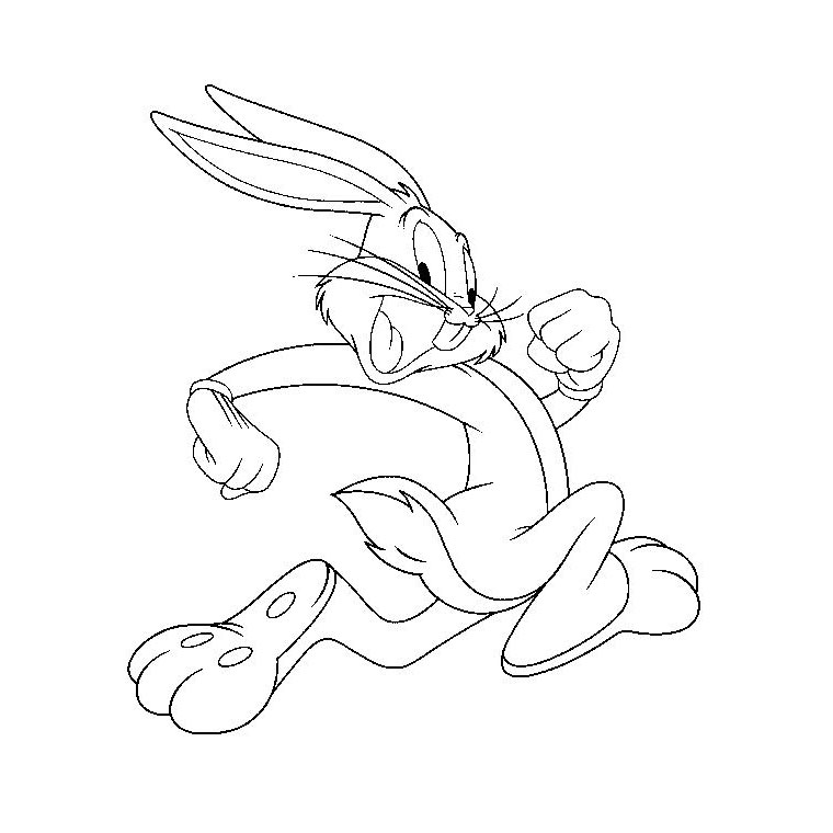 Dessin gratuit de bugs bunny a colorier