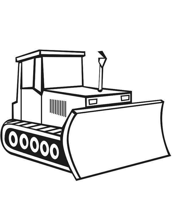Dessin #15989 - une belle image de bulldozer à colorier