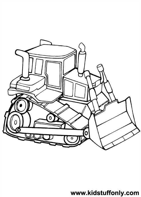 Dessin #15990 - coloriage de bulldozer gratuit à imprimer et colorier