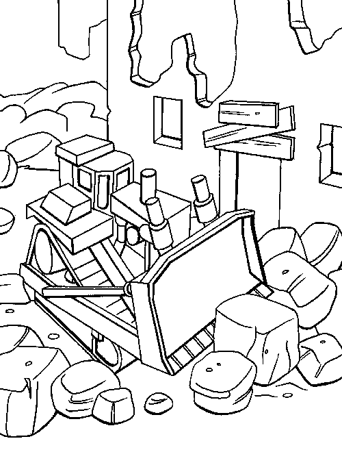 Dessin #15992 - image de bulldozer a dessiner