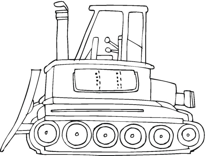 Dessin #15994 - Dessin de bulldozer pour imprimer et colorier