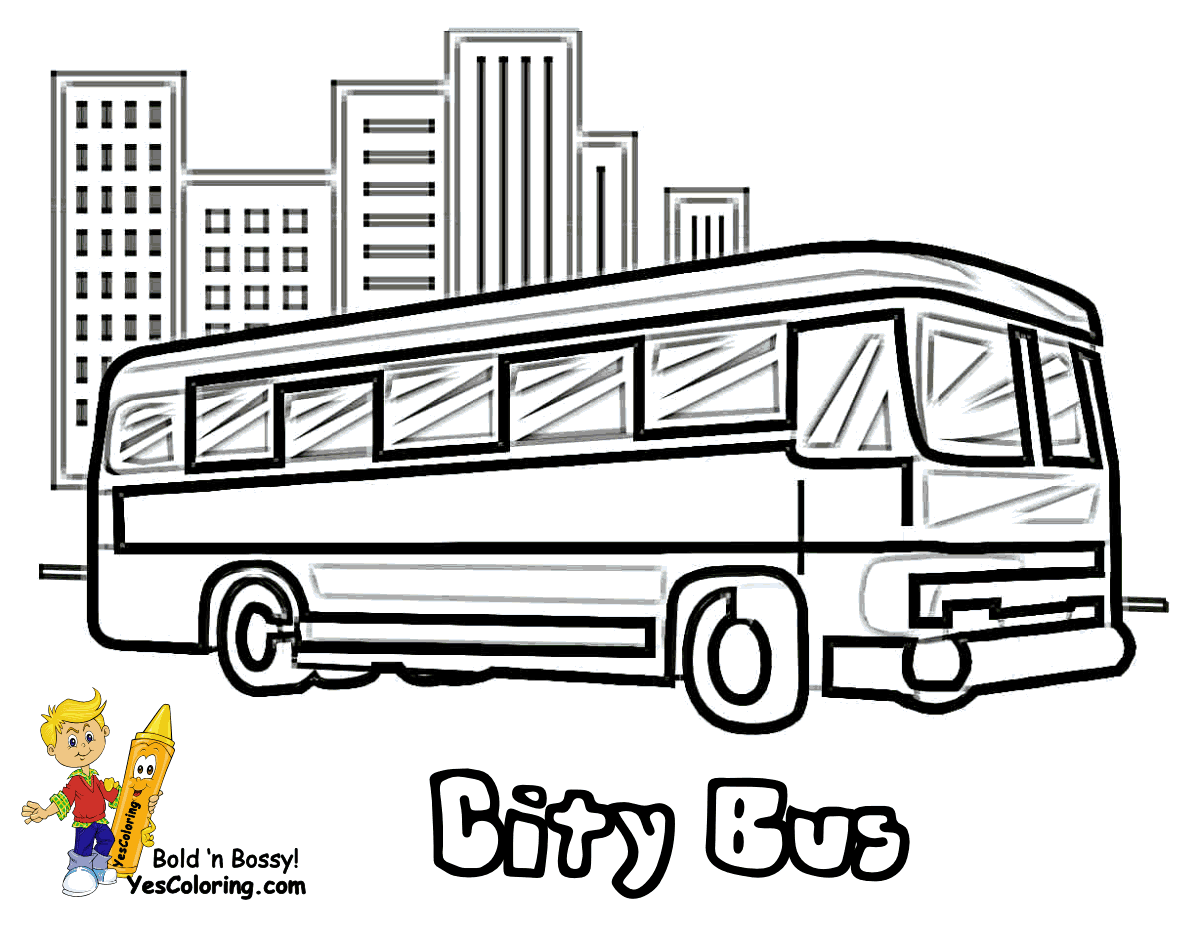 Dessin #16014 - dessin de bus enfant à colorier