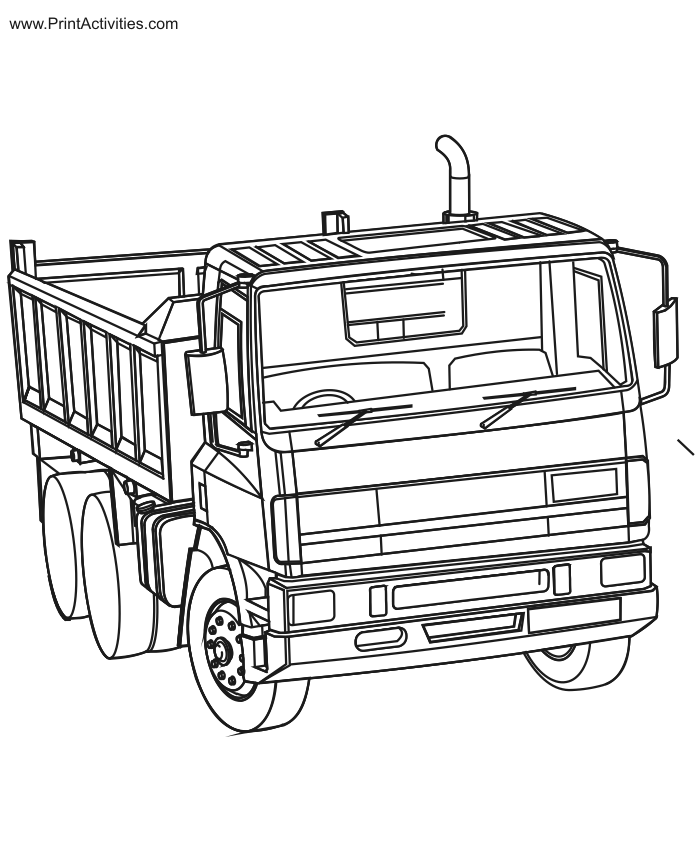 Dessin #16049 - dessin gratuit de camion benne a imprimer
