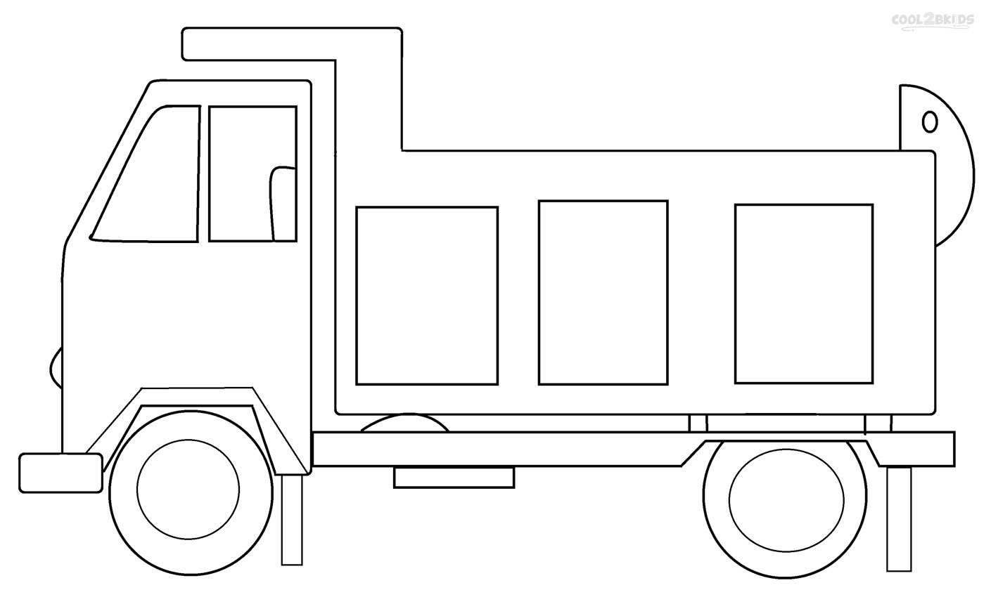 Dessin #16061 - Coloriage gratuit de camion benne à imprimer