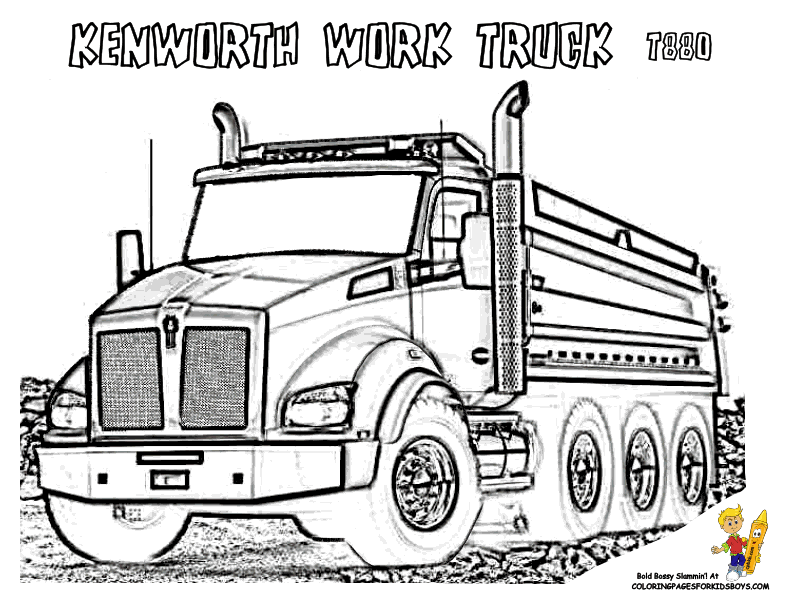 Dessin #16067 - dessin de camion benne à imprimer