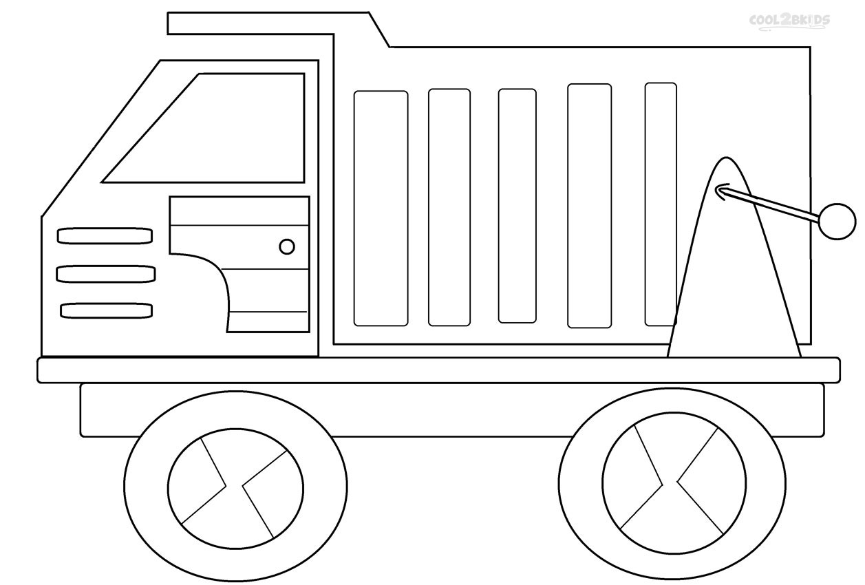 Dessin #16072 - Dessin camion benne à colorier et imprimer