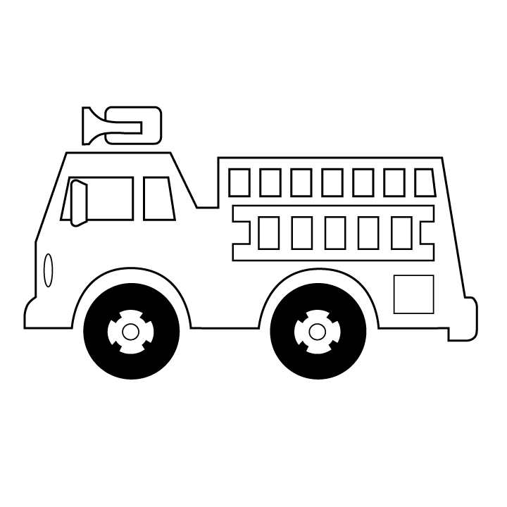 Dessin #16084 - Dessin de camion pompier pour imprimer et colorier