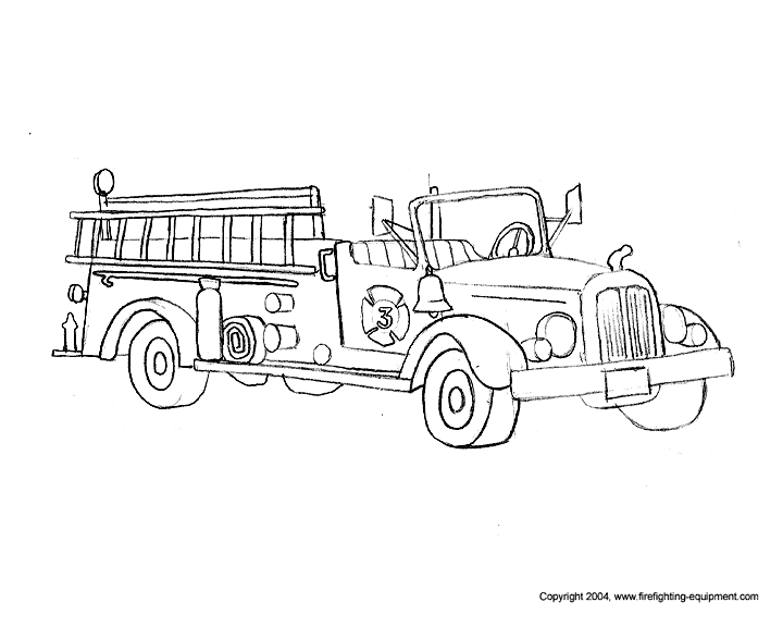 Dessin #16085 - Activité de coloriage camion pompier