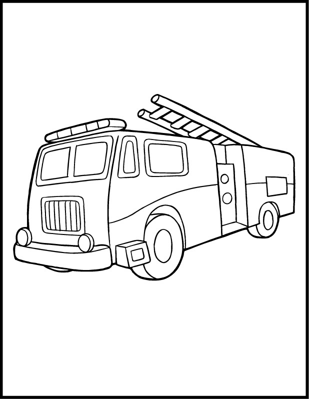 Dessin #16089 - coloriage camion pompier