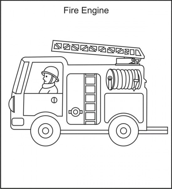 Dessin #16093 - Coloriage camion pompier