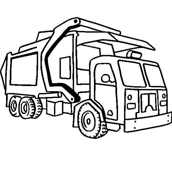 Dessin #16114 - Un beau dessin de camion poubelle à colorier
