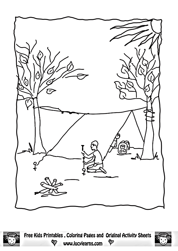 pages camping dessins à colorier for preschool camping dessins à colorier
