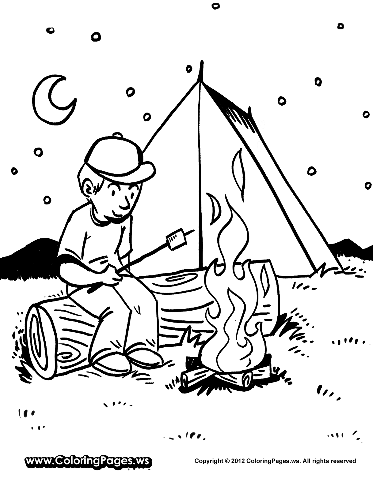 camping dessins à colorier