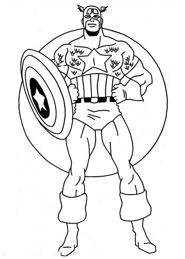 captain america, : great avengers captain america dessin à colorier