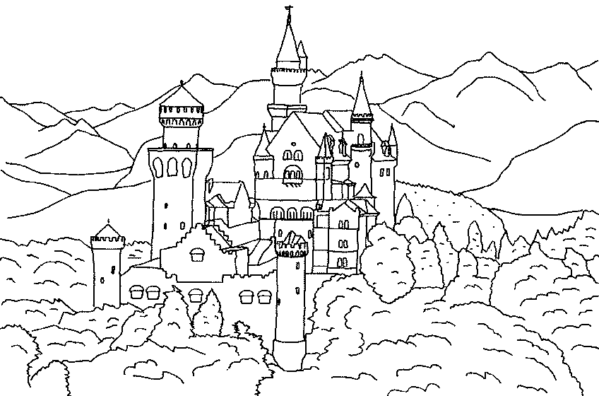 Image #19297 - Coloriage château gratuit