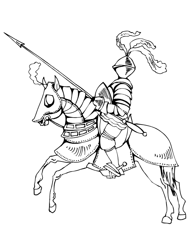 Dessin #14109 - coloriage de chevalier imprimer et colorier