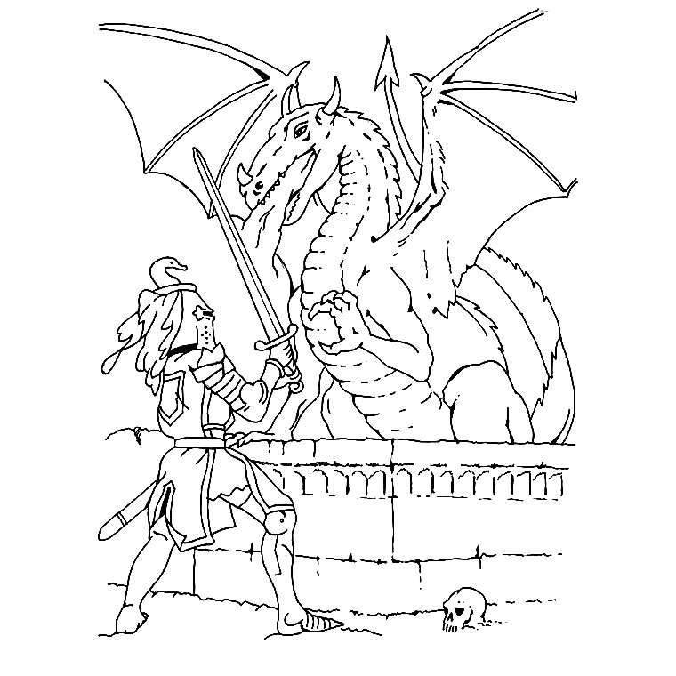 Dessin #14122 - dessin de chevalier imprimer et colorier