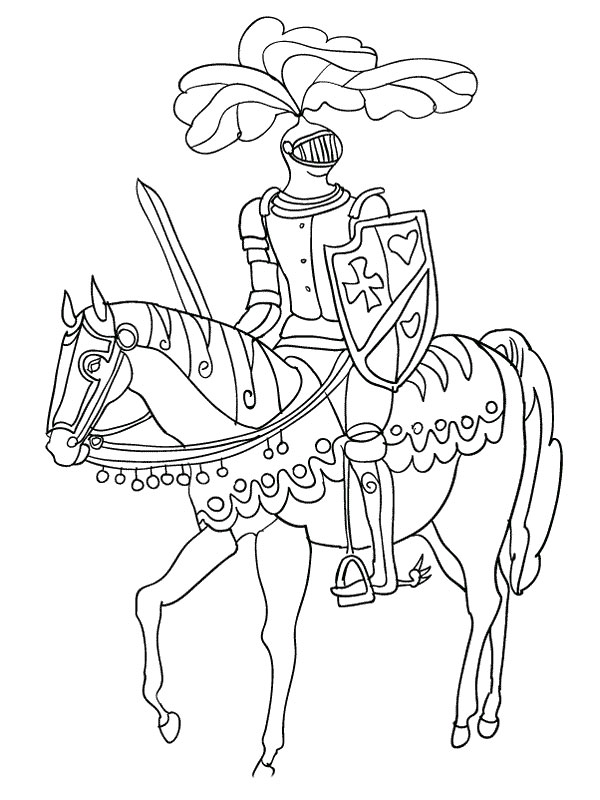 Dessin #14124 - Coloriage de chevalier à imprimer