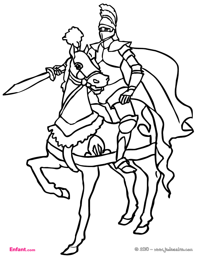 Dessin #14144 - dessin gratuit de chevalier a imprimer