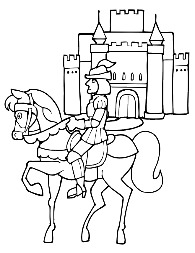 Dessin #14145 - Activité de coloriage chevalier à colorier