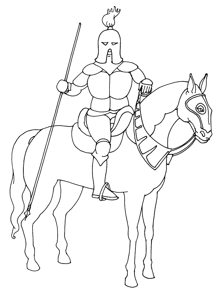 Dessin #14148 - dessin de chevalier gratuit à imprimer et colorier