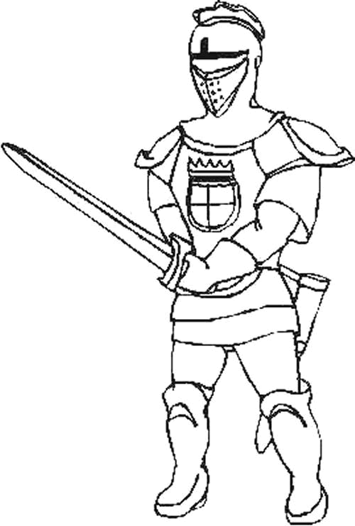 Dessin #14169 - une jolie image de chevalier a colorier - niveau débutant